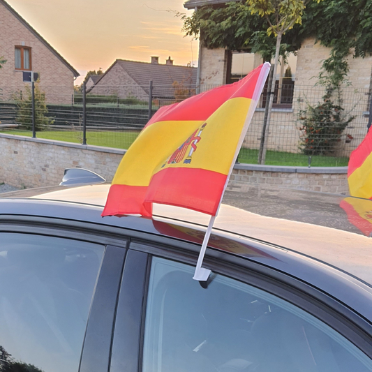 2 drapeaux voiture Espagne